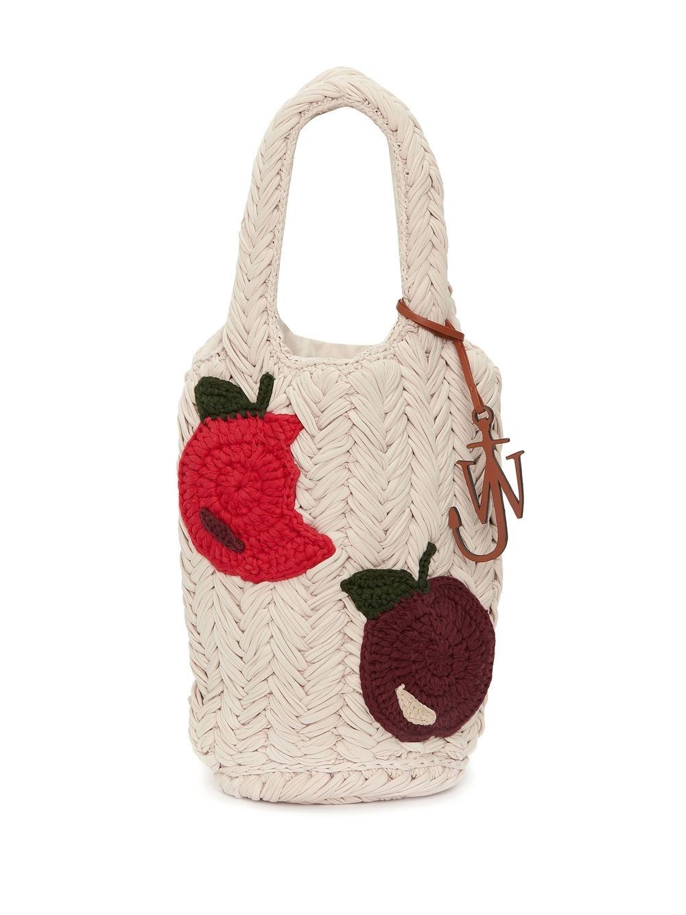 Cream Logo Detail Woven Tote Bag - 1