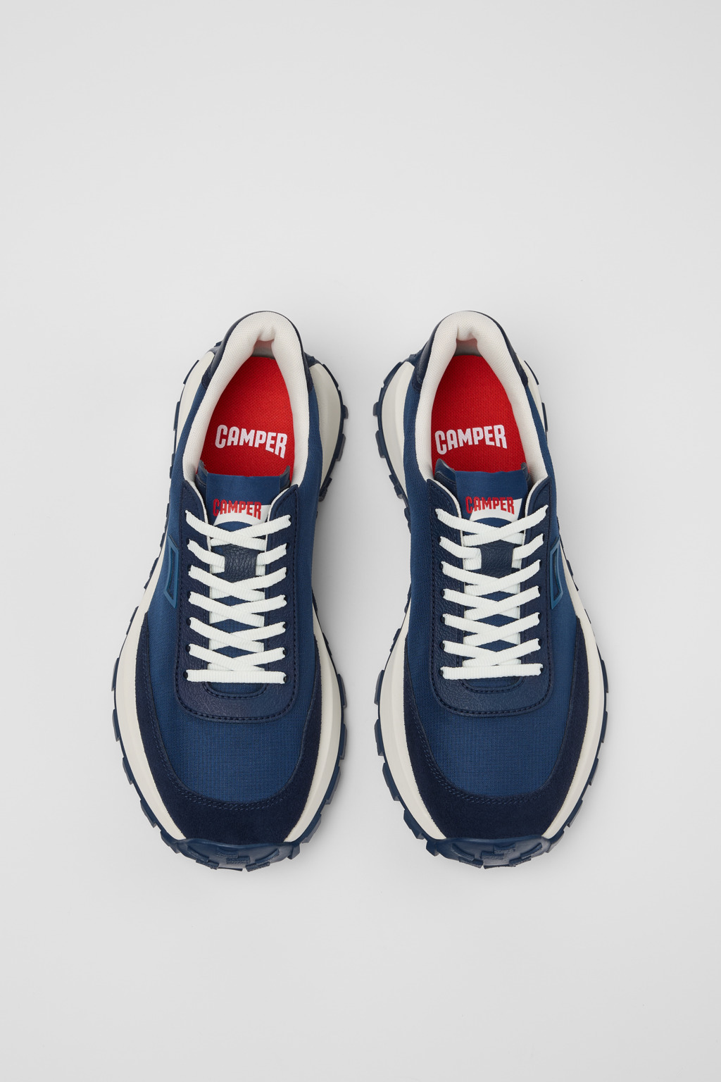 Blue Textile and Nubuck Sneakers for Men. - 4