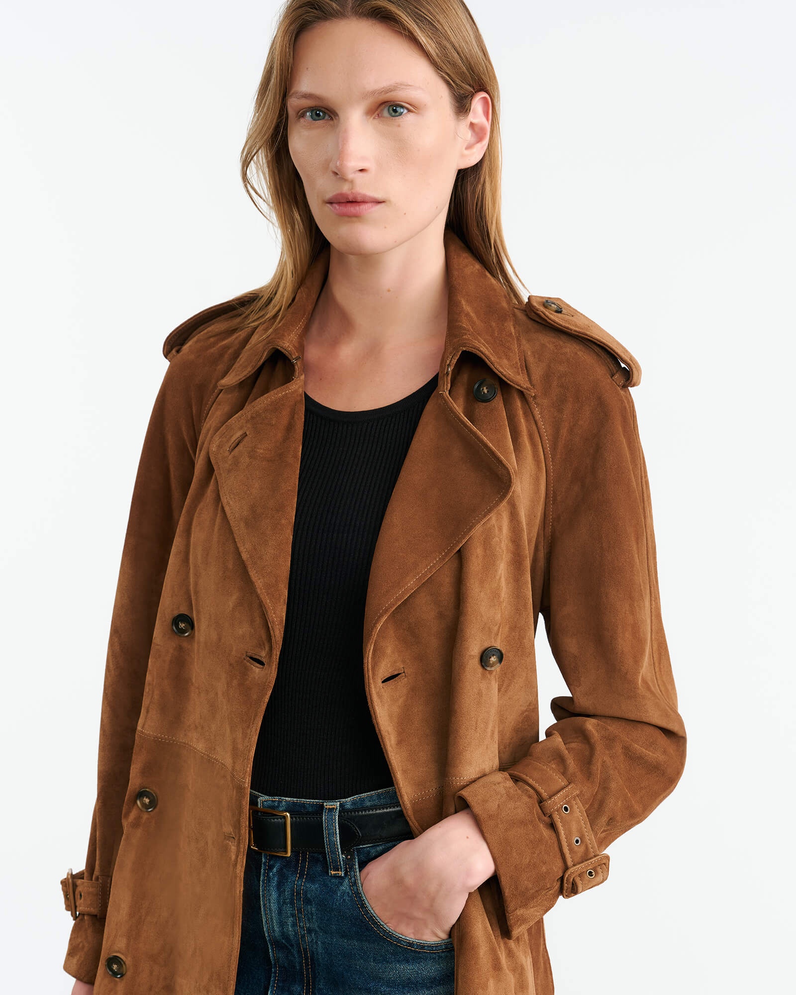 RENEA SUEDE TRENCH COAT - 3