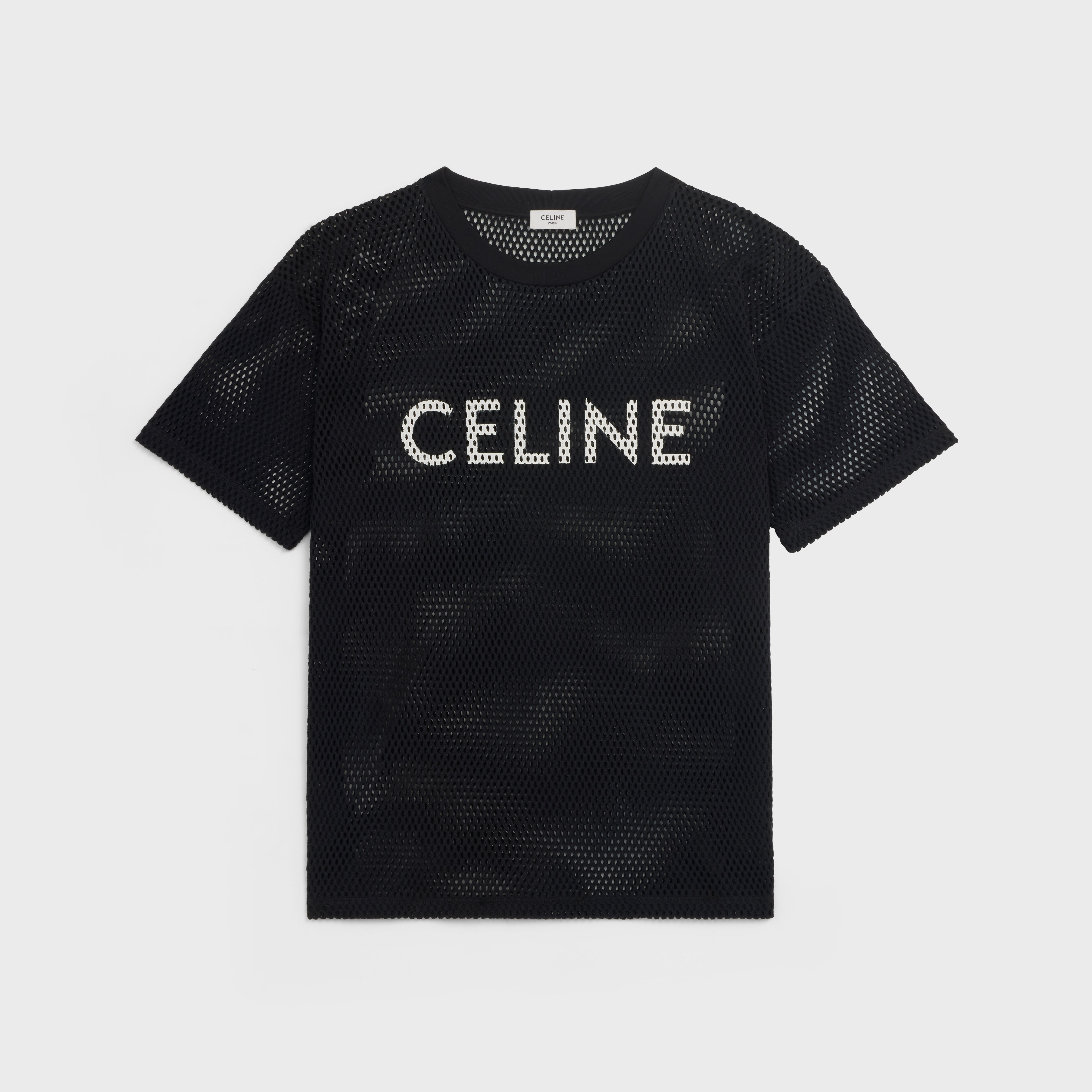 LOOSE CELINE T-SHIRT IN COTTON MESH - 1