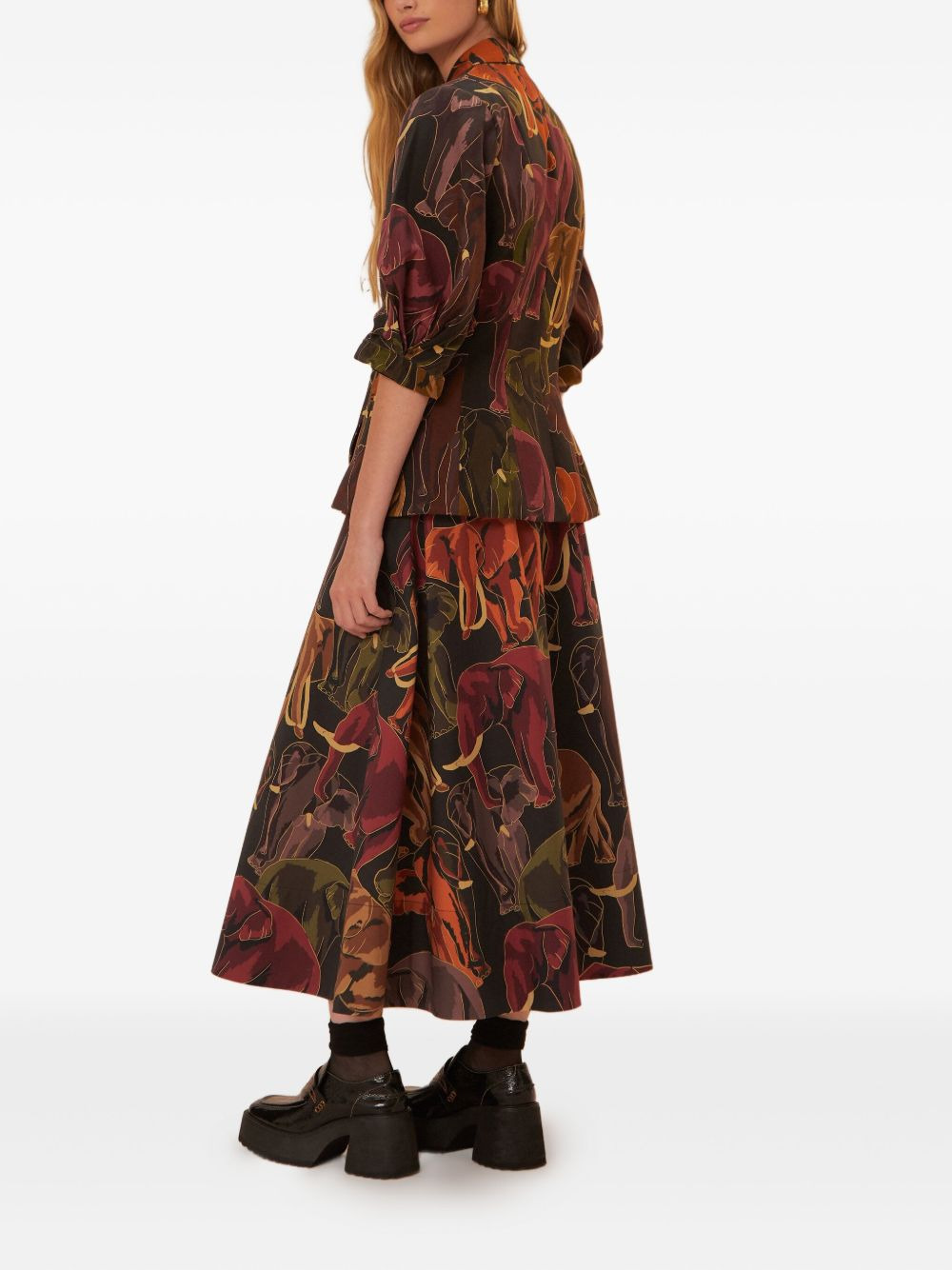 elephant-print midi skirt - 3