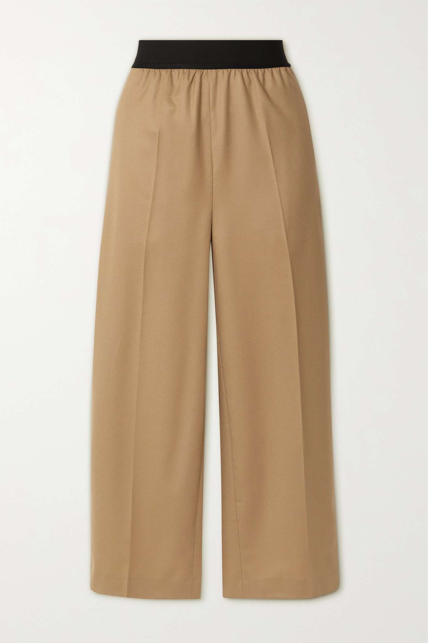 Cropped wool-twill wide-leg pants - 1
