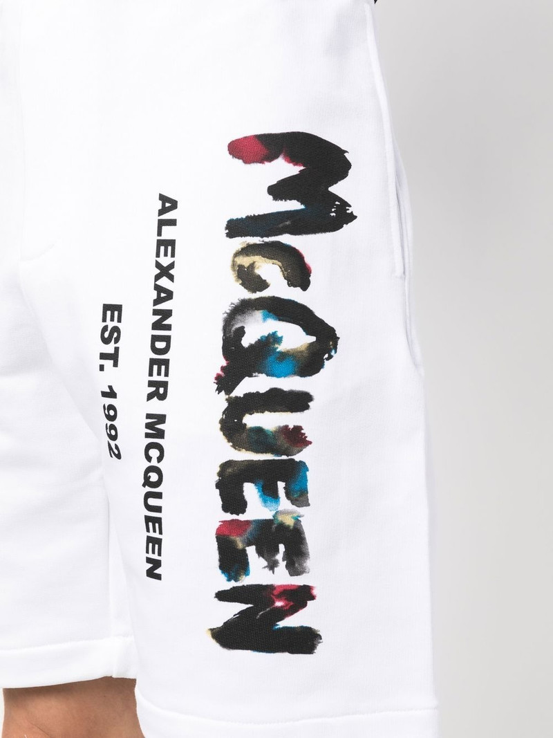 Graffiti-print cotton track shorts 5