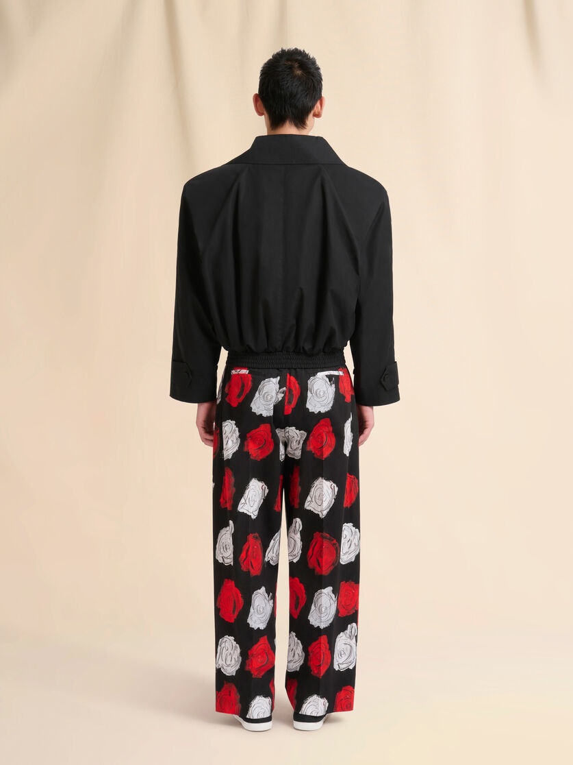 BLACK POPLIN DOUBLE-BREASTED JACKET - 3
