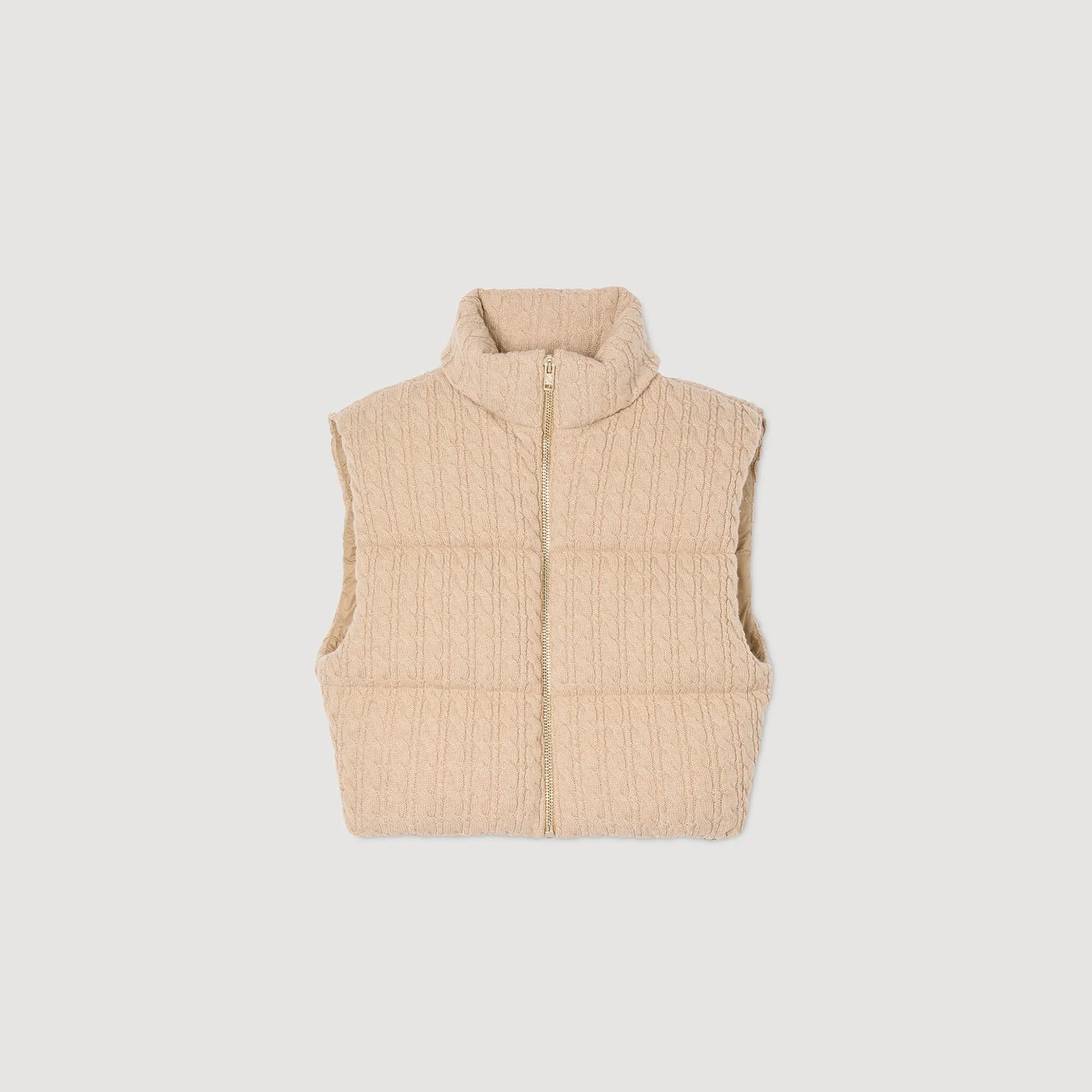 CROPPED SLEEVELESS PUFFER VEST - 1
