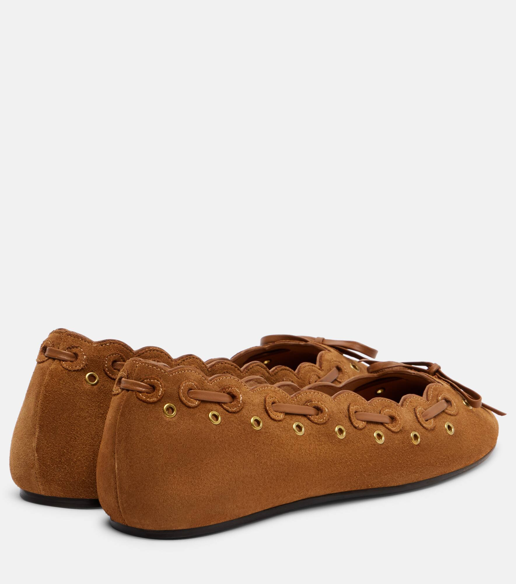 Balfy bow-detail suede ballet flats - 2