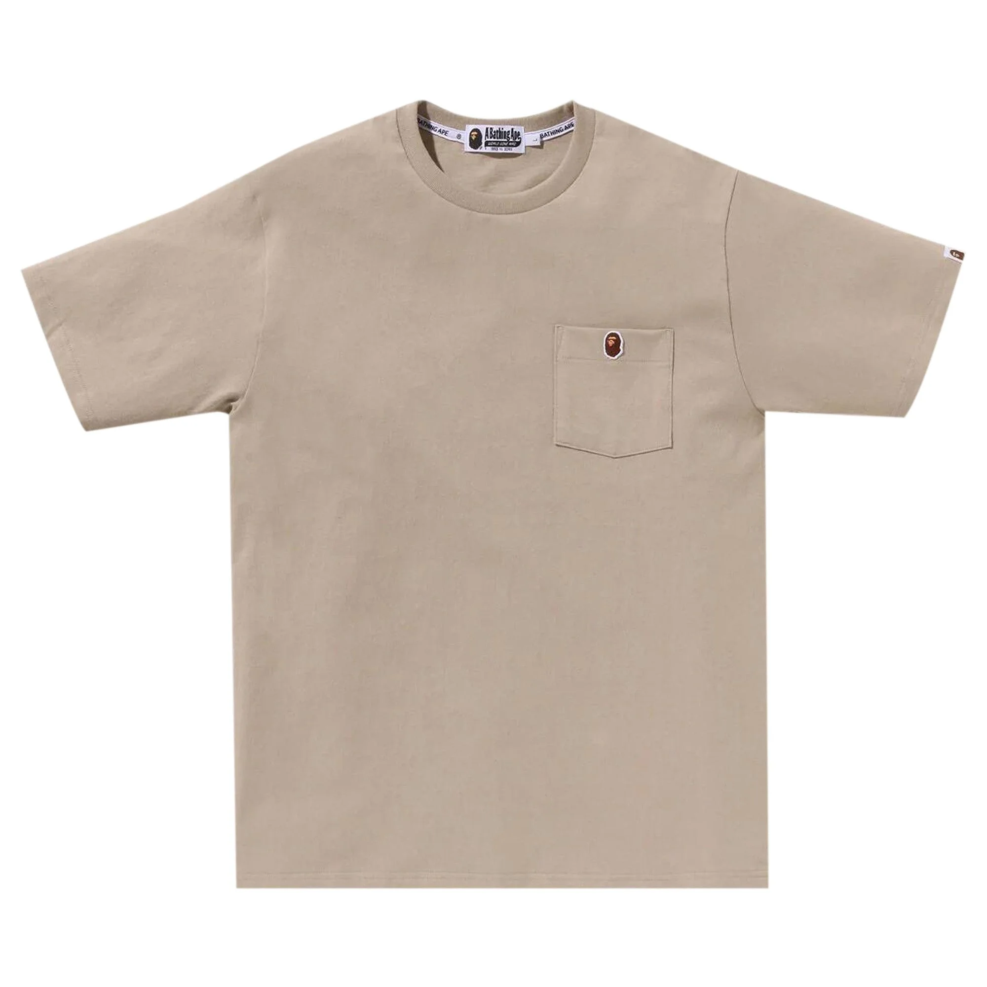 BAPE Ape Head One Point Pocket Tee 'Beige' - 1