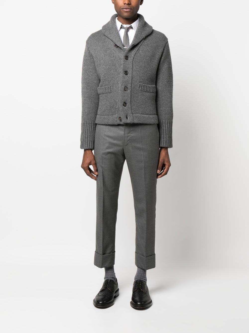 shawl-collar knit cardigan - 2