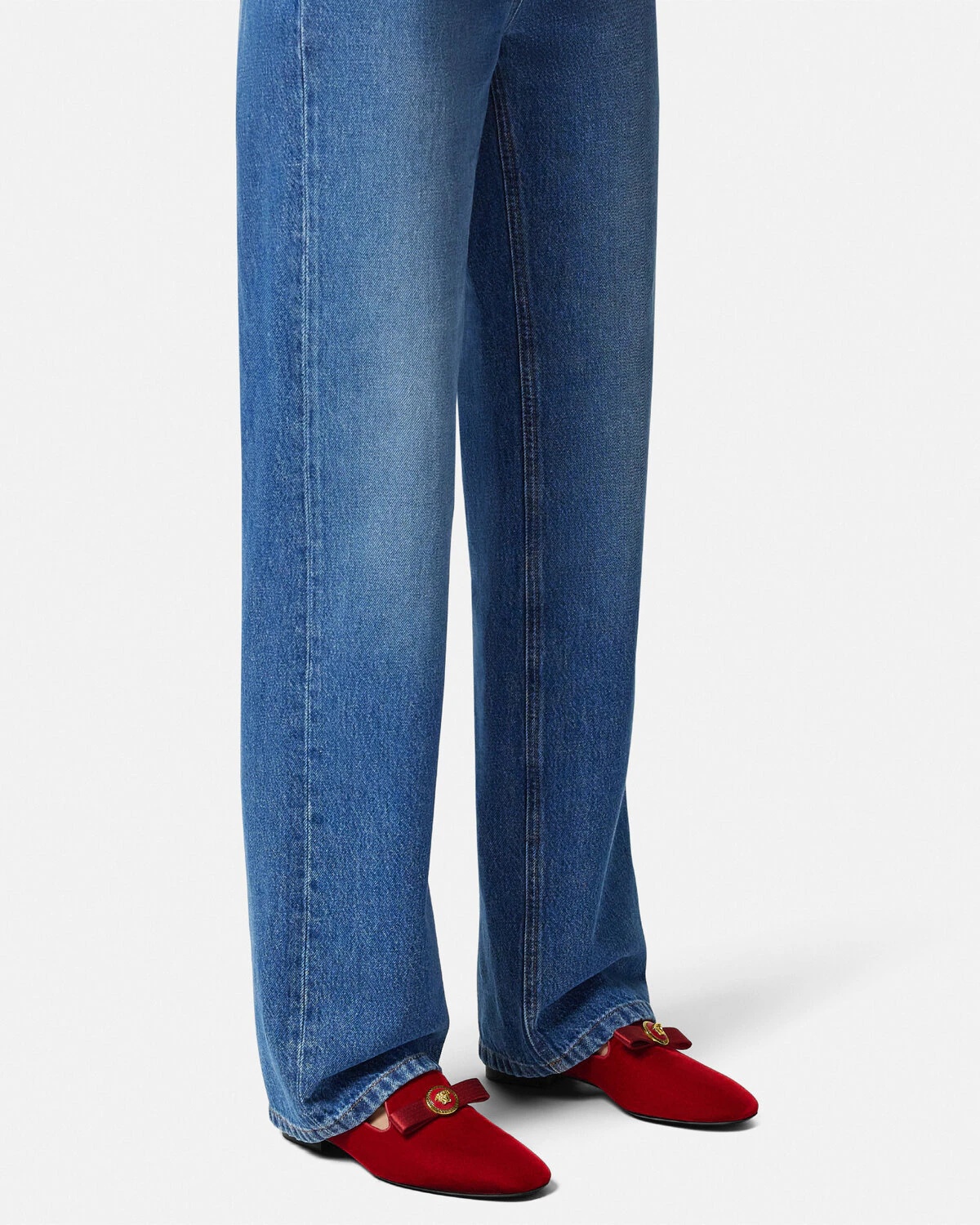 Gianni Ribbon Velvet Slippers - 3