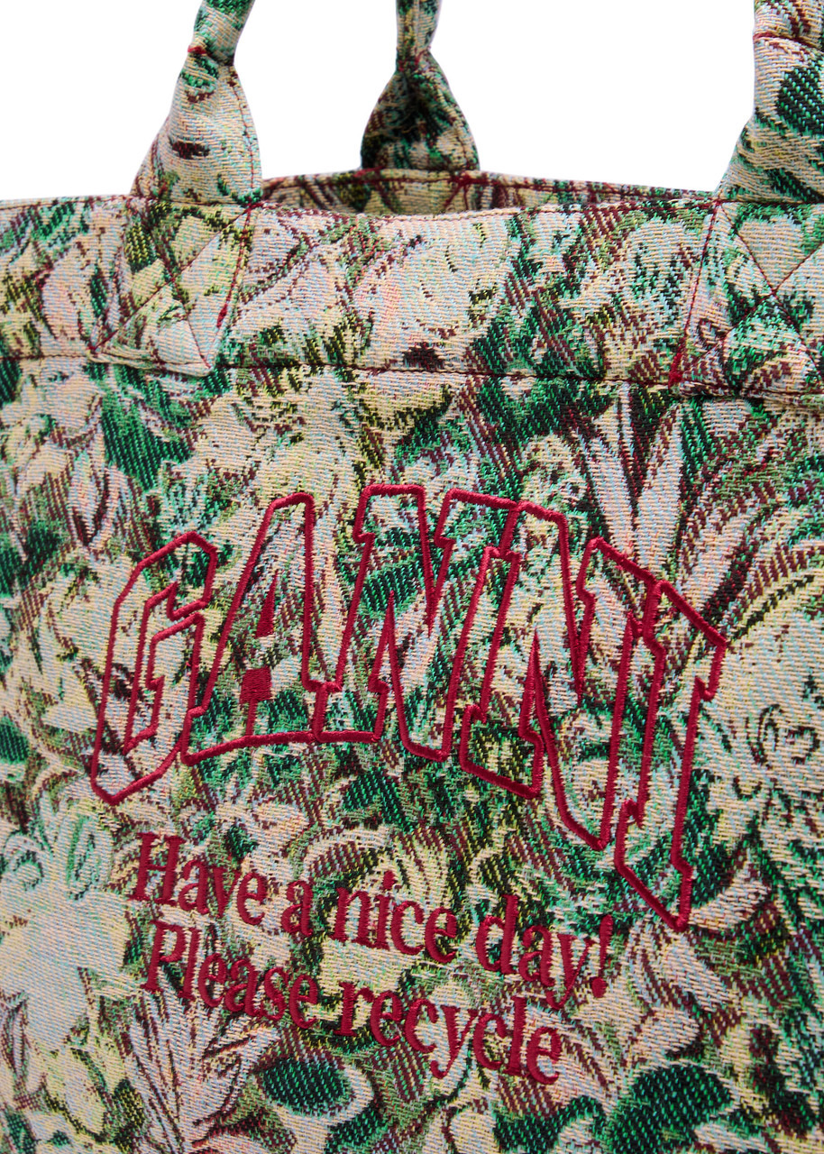 Ganni Jadeite Xxl Reversible Tapestry Shopper Tote bag - 3