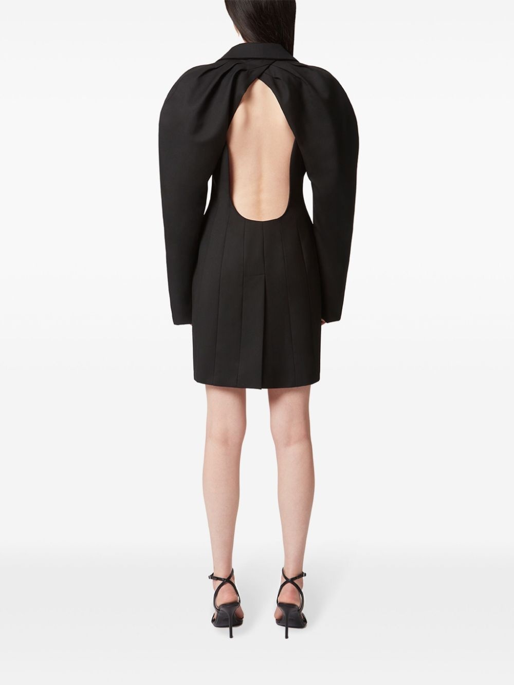 Halter cocoon-sleeve coat - 4