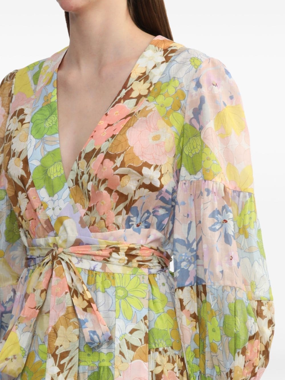 abstract-pattern print cotton dress - 5