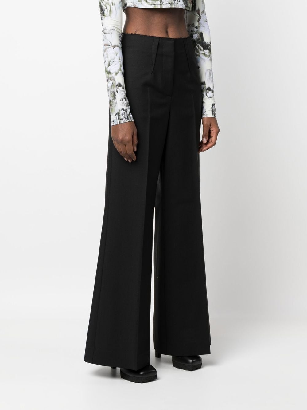 high-waisted flare-leg trousers - 3