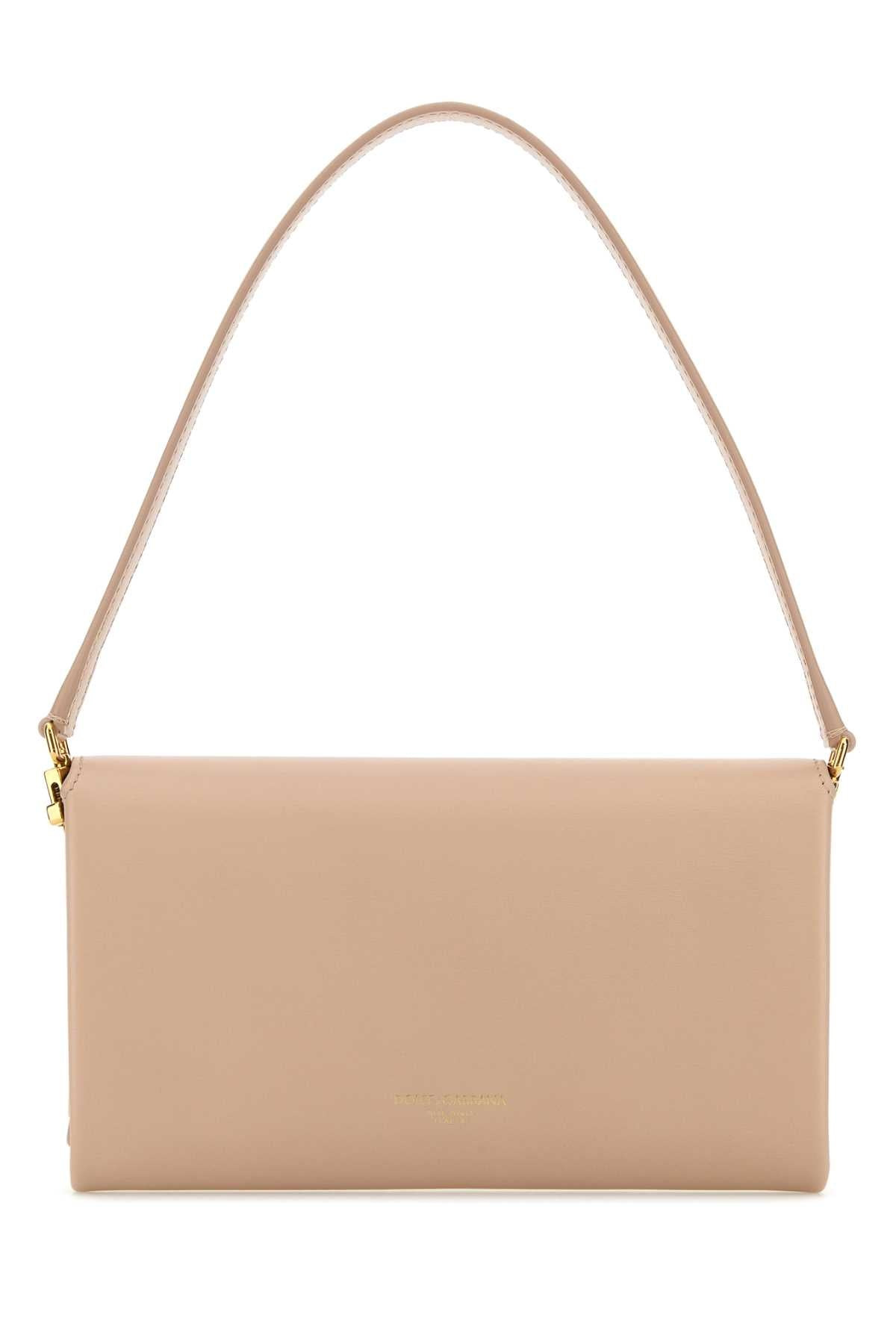 Dolce & Gabbana Women Powder Pink Leather Marlene Clutch - 3