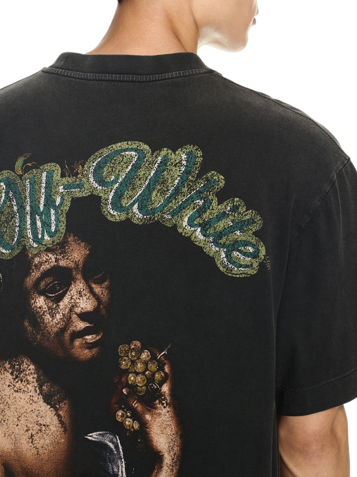 Tシャツ・カットソー Off-White OMAA120S24JER013 GREEN BACCHUS SKATE S/S T-shirt Off-White BACCHUS SKATE GREEN T-SHIRT | suitnegozi | REVERSIBLE