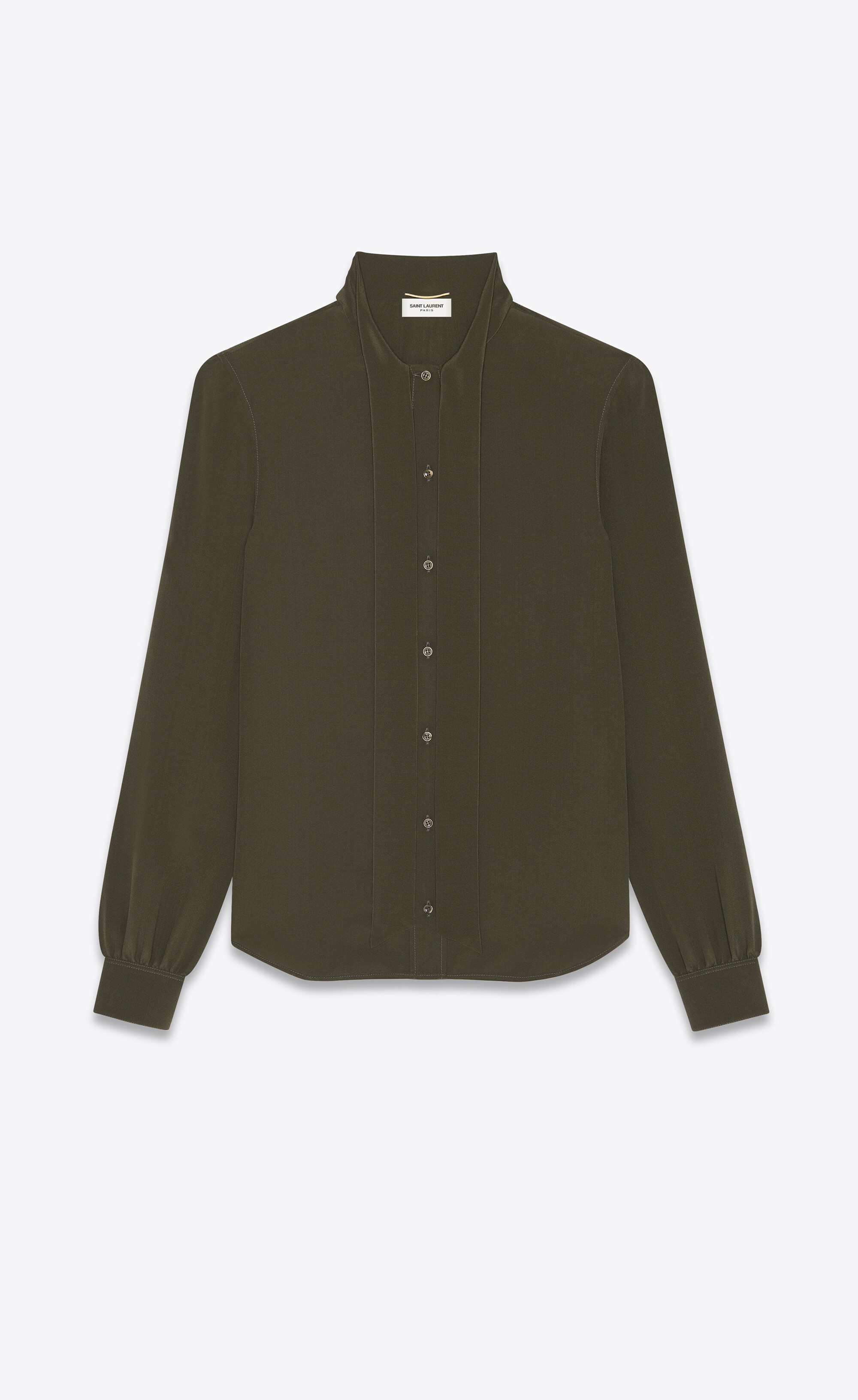 lavallière-neck blouse in crepe de chine - 3