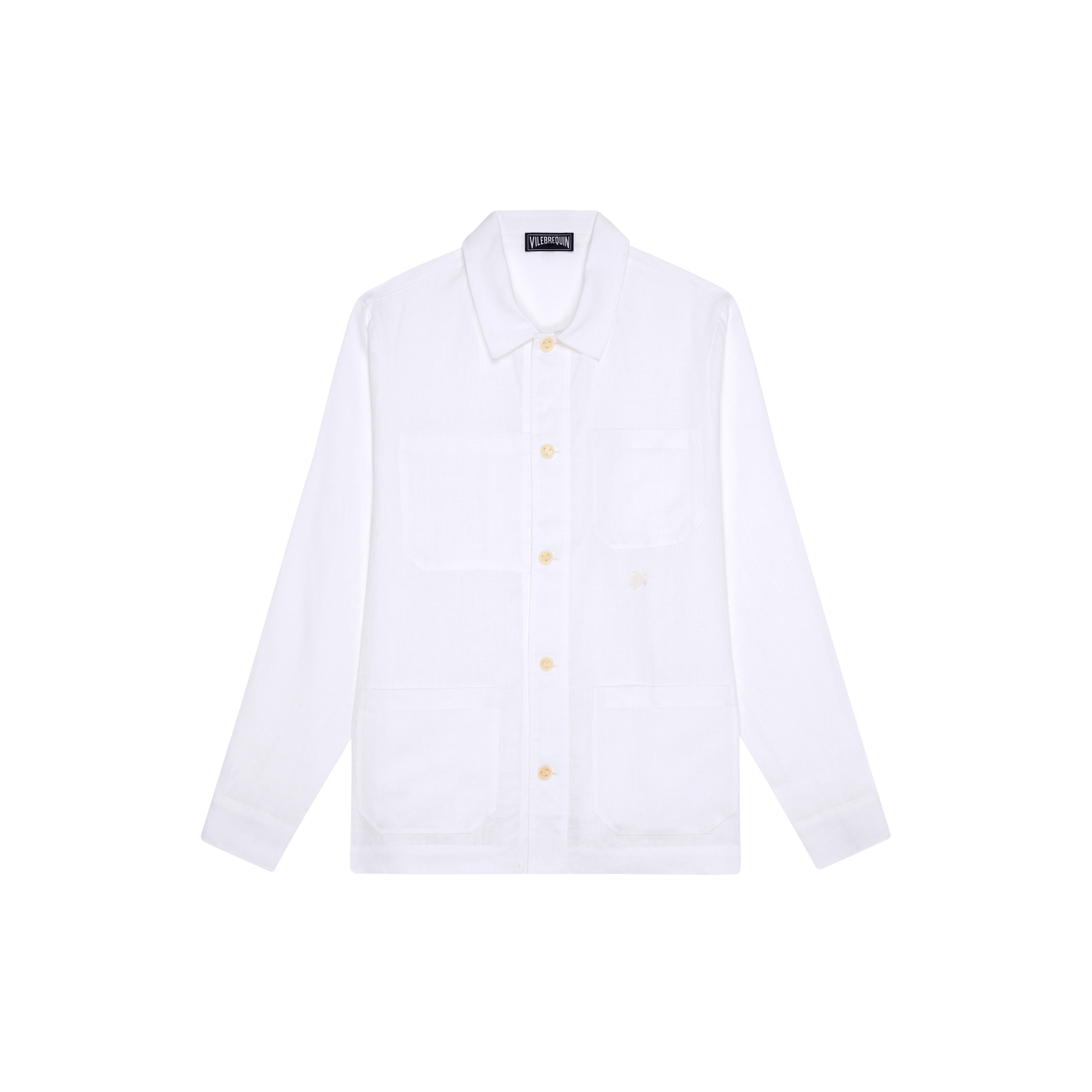 Men Linen Solid Overshirt - 1