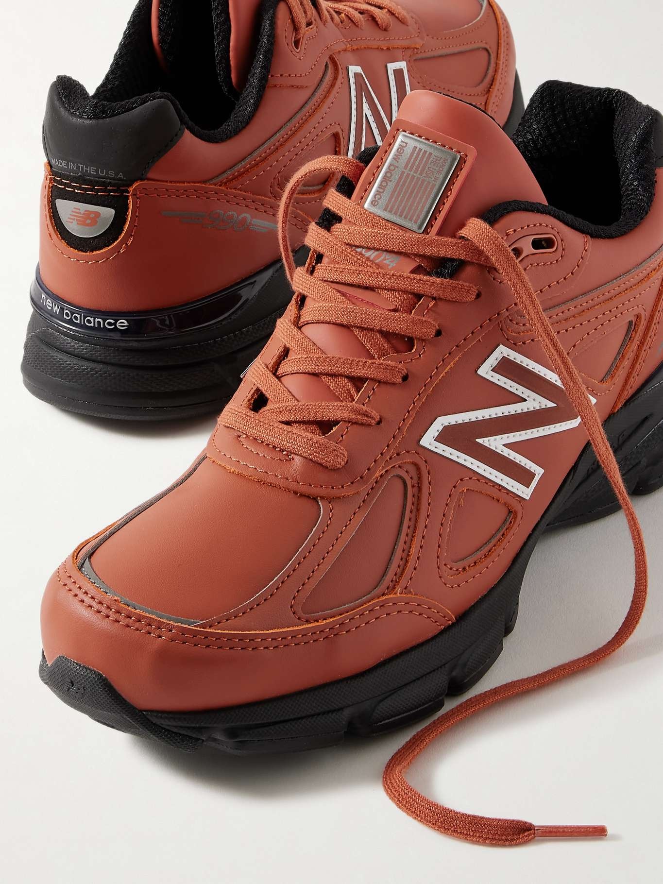 New balance 990v4 leather best sale