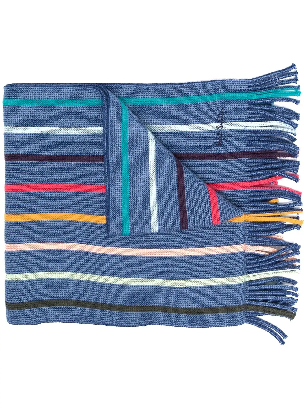 fringed artist stripe scarf - 1