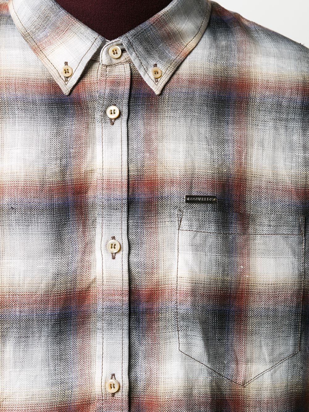 plaid button-front shirt - 5