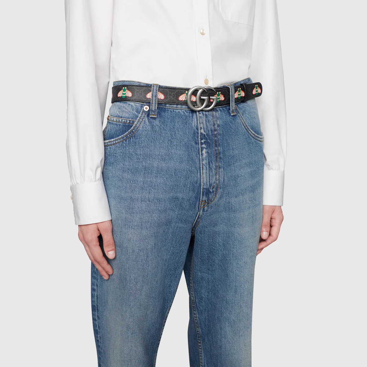 GG Marmont thin belt with bees - 4