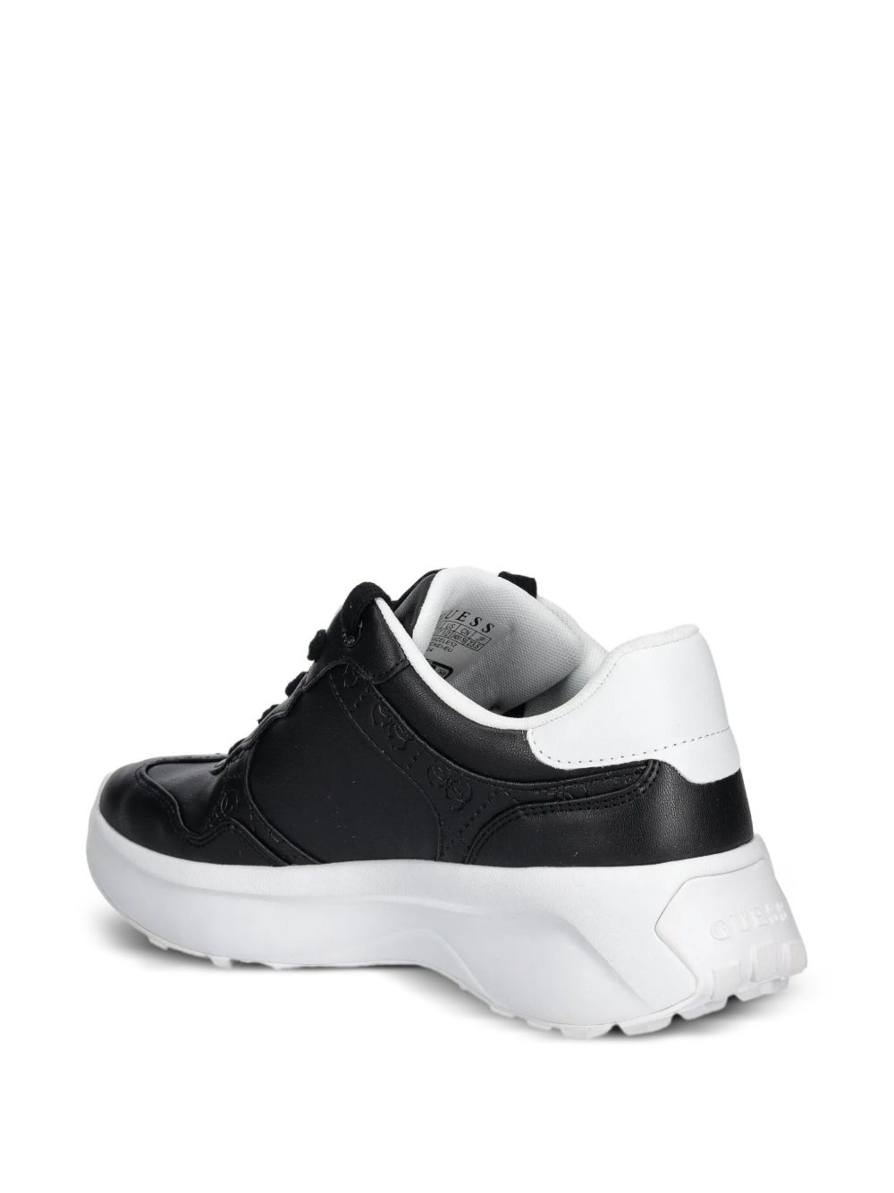 logo-plaque leather sneakers - 3