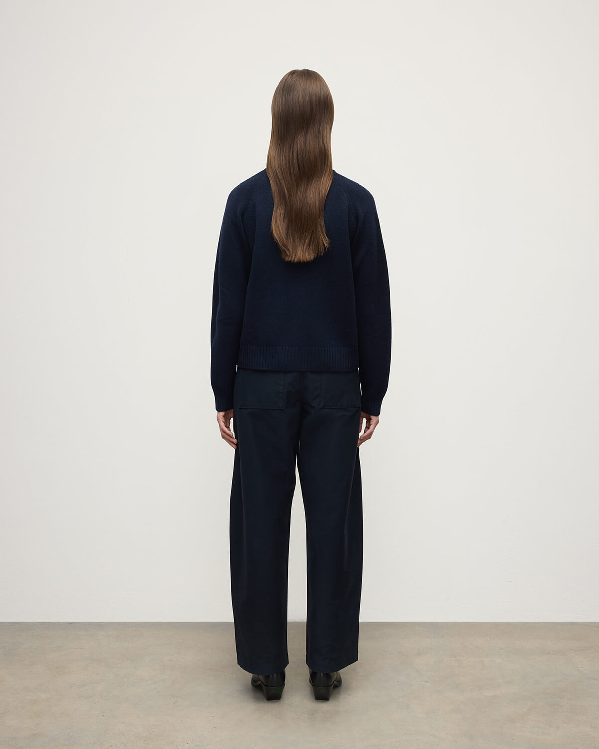 Relaxed Fit Navy Cashmere Cardigan - 4