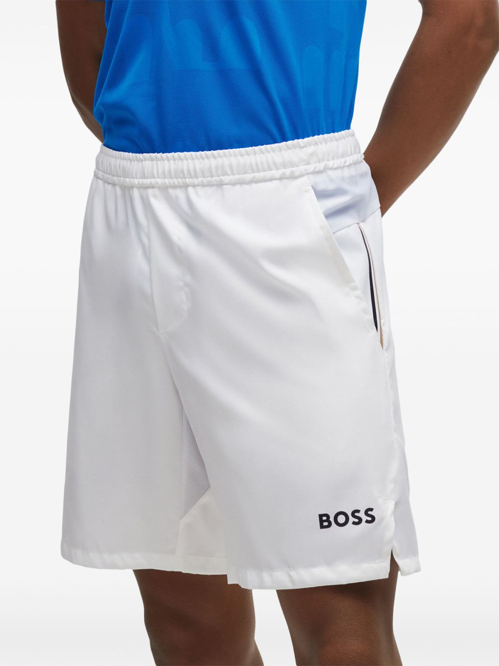 logo-print track shorts - 5