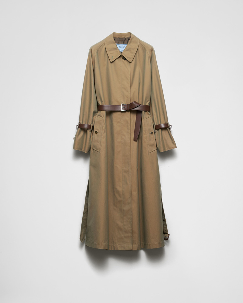 Single-breasted cotton twill trench coat 1
