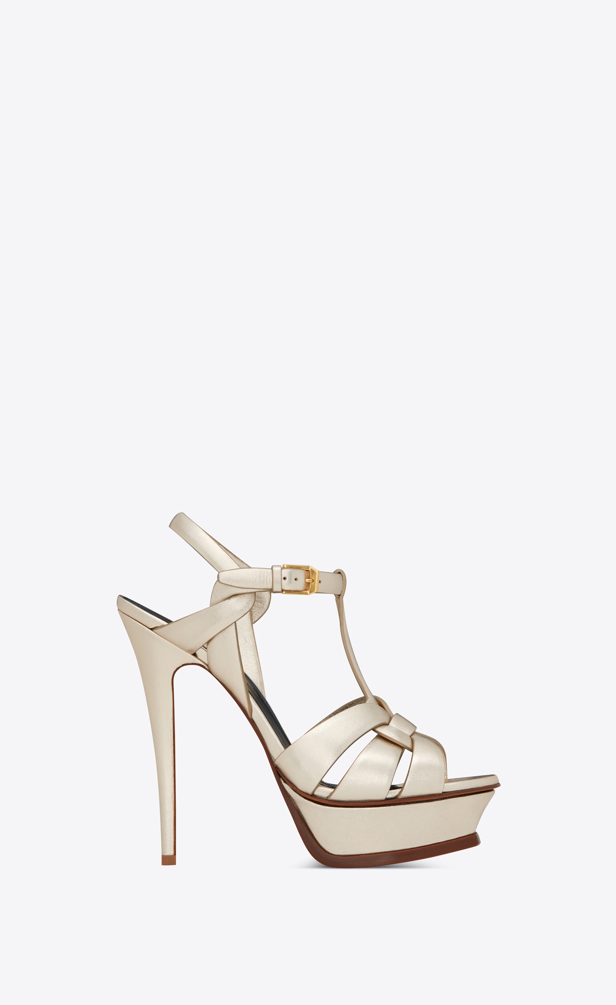 tribute sandals in metallic leather - 1