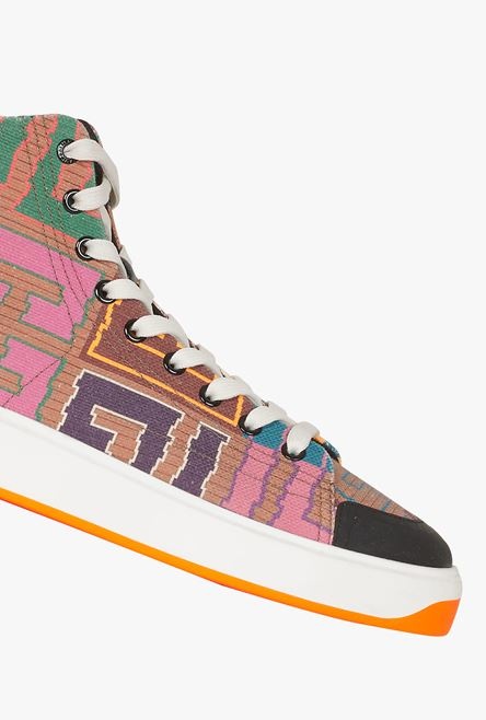 Multicolor needlepoint B-Court high-top sneakers with Balmain monogram - 6