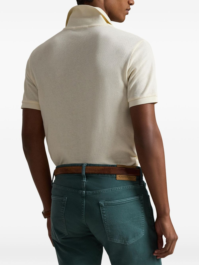 pointelle-fabric short-sleeve polo shirt 4