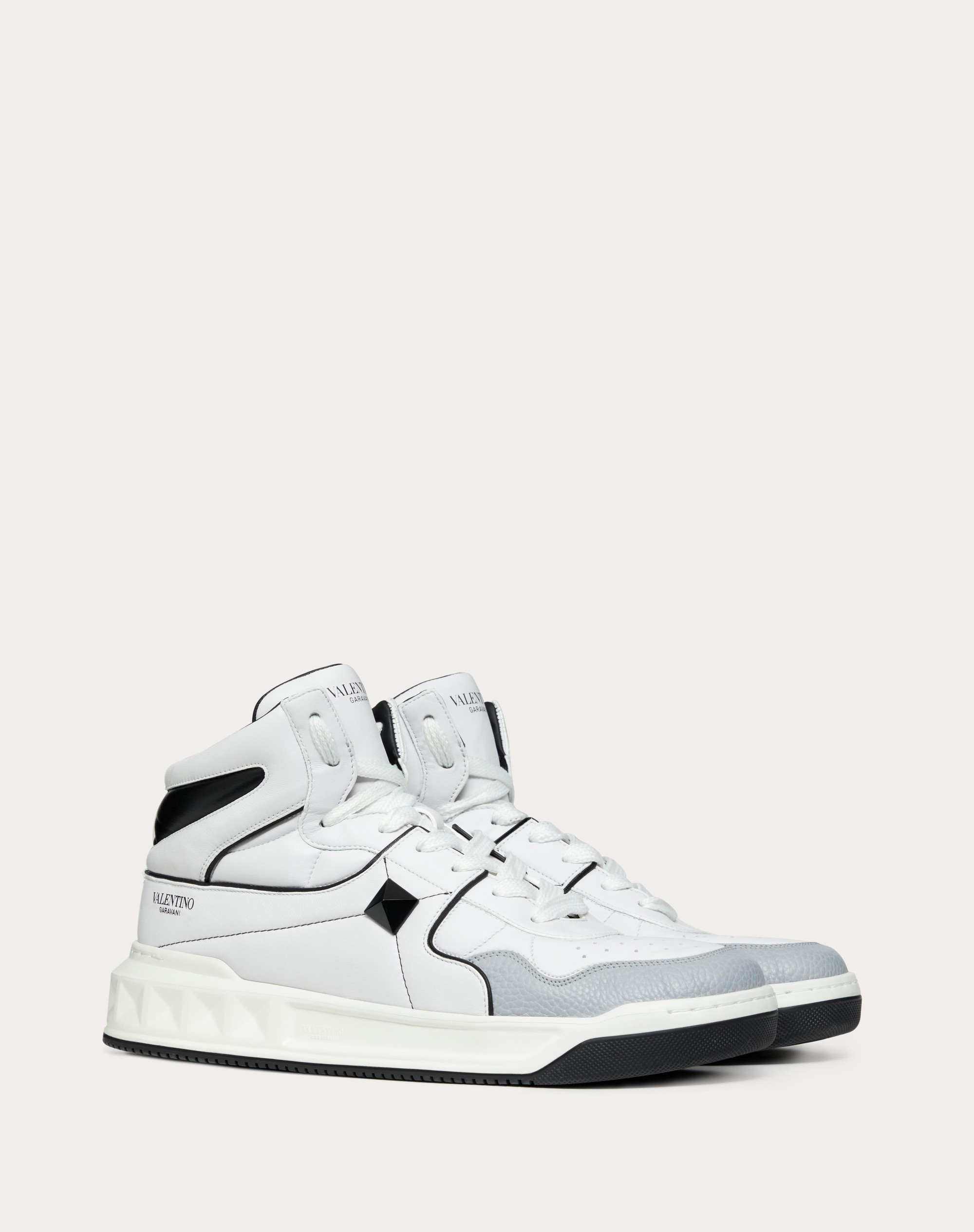 ONE STUD MID-TOP CALFSKIN SNEAKER - 2