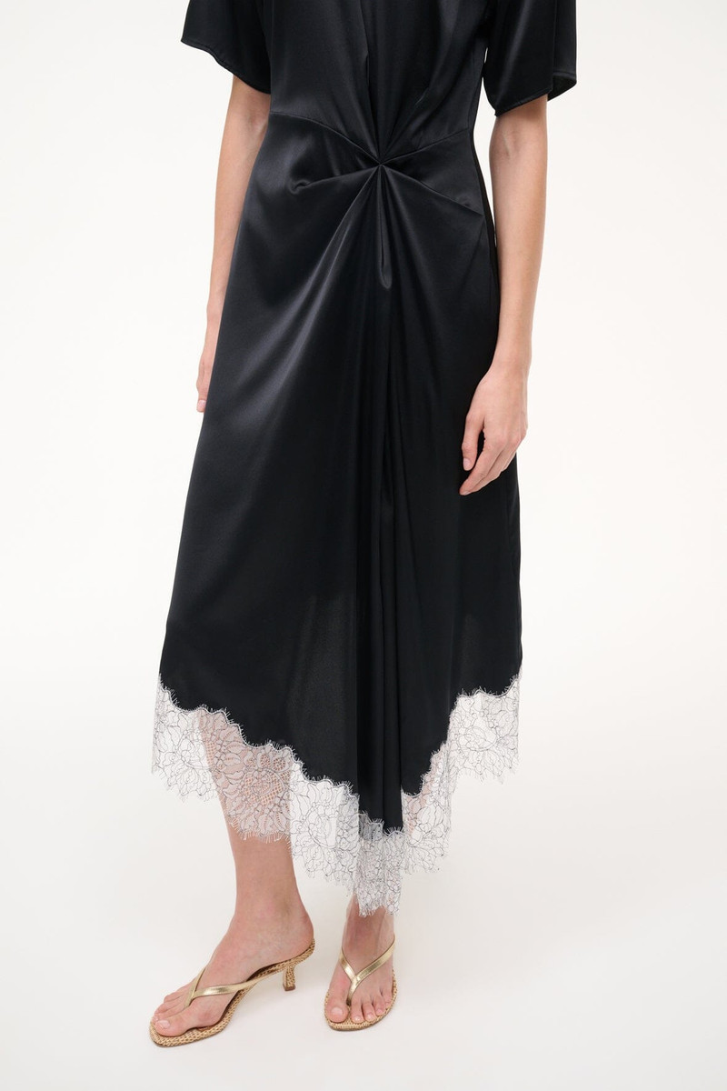 STAUD SONOMA SILK DRESS BLACK 5