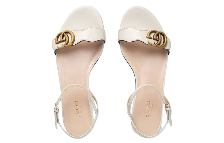 (WMNS) Gucci Double G Leather Sandal 'White' 524631-A3N00-9022 - 3
