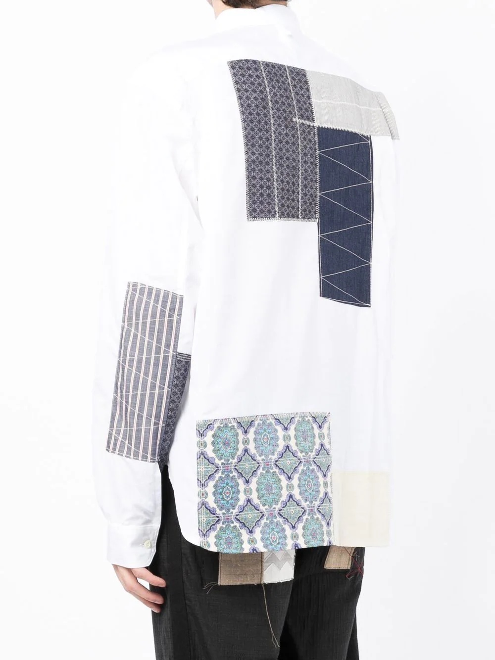 patchwork long-sleeve shirt - 4