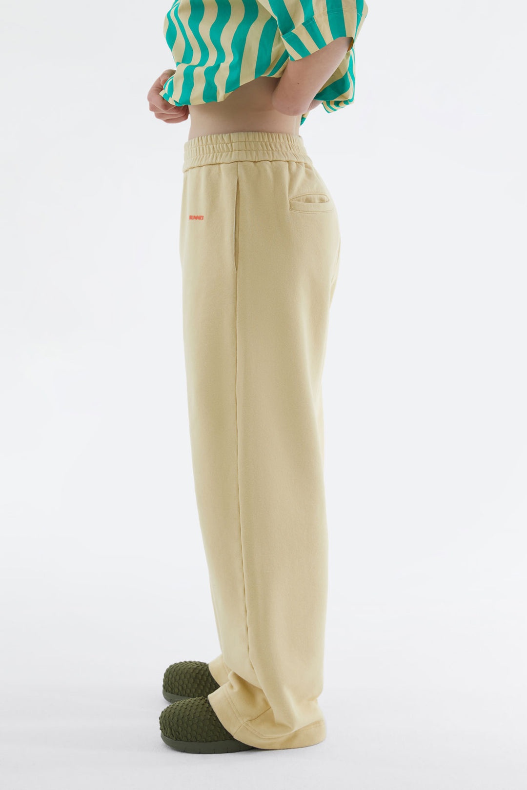 LIGHT YELLOW ELASTIC PANTS - 7