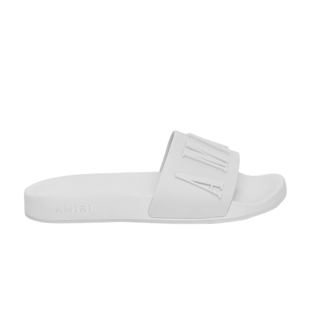 Amiri Logo Pool Slide 'White' - 1