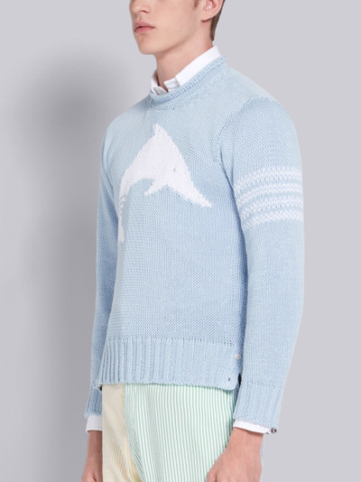 Thom Browne Blue Cotton Dolphin Intarisa Crewneck 4-Bar Pullover outlook