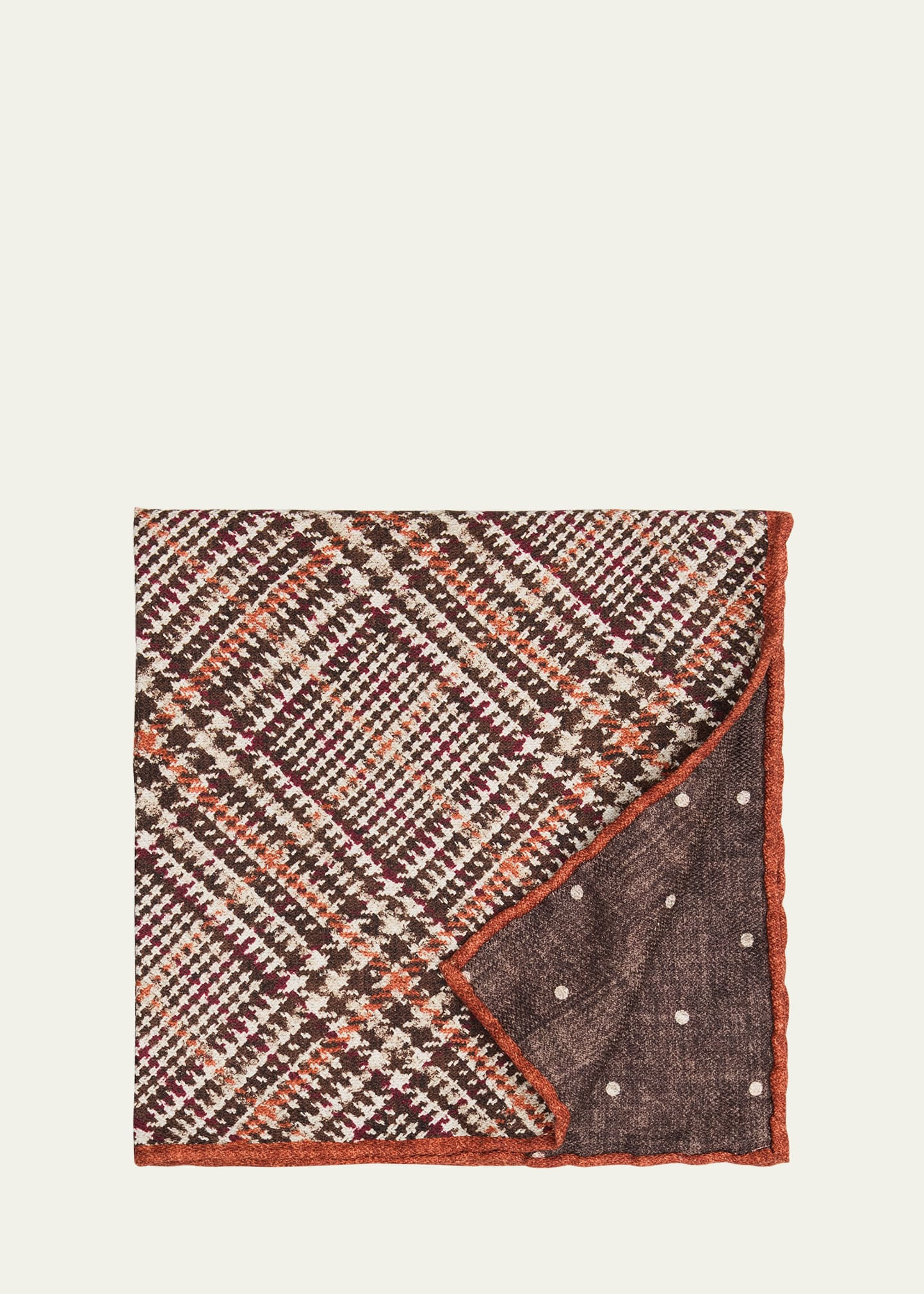 Men's Tartan Check Silk Pocket Square - 1