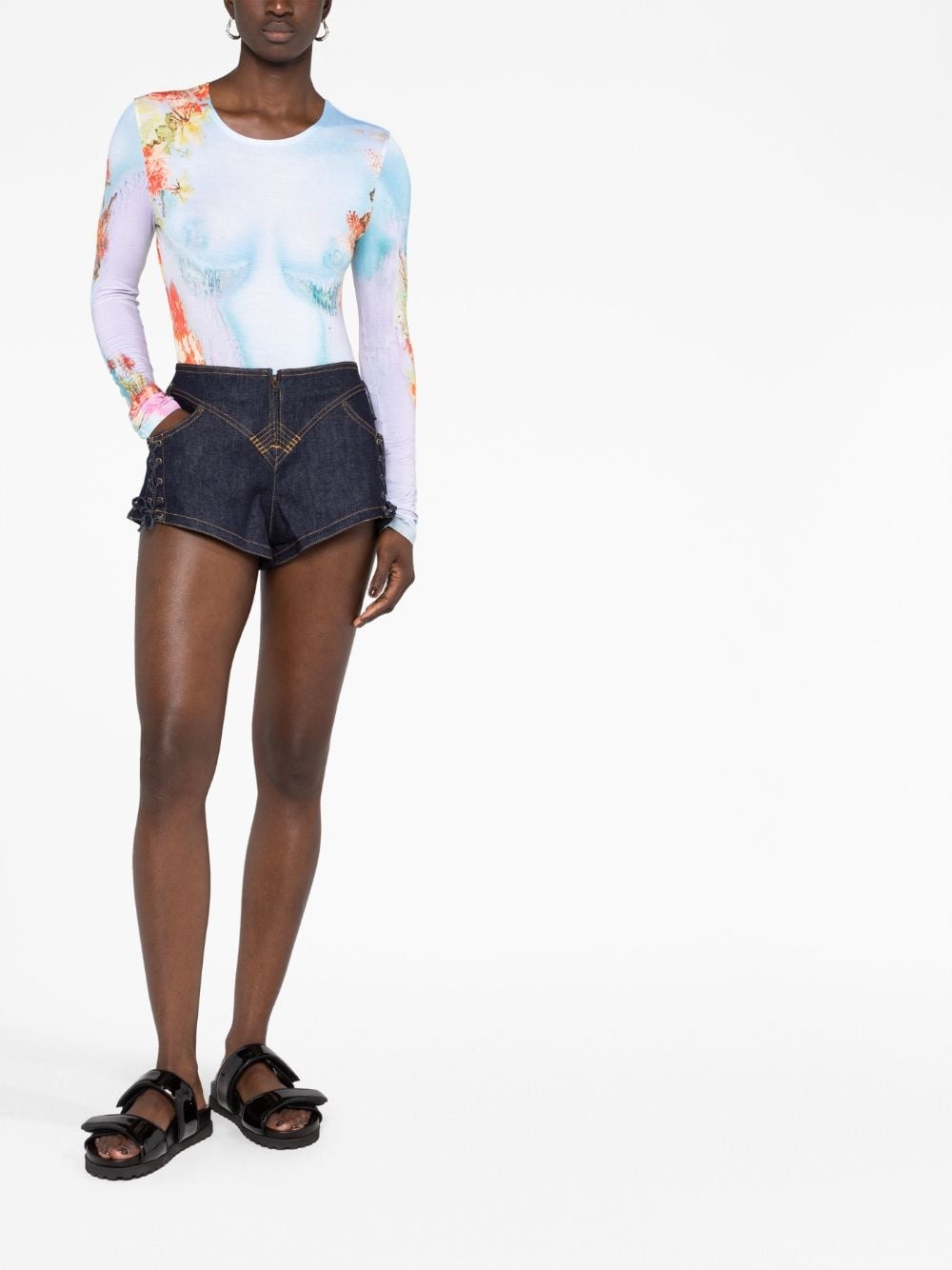 Body Flower-print mesh top - 2