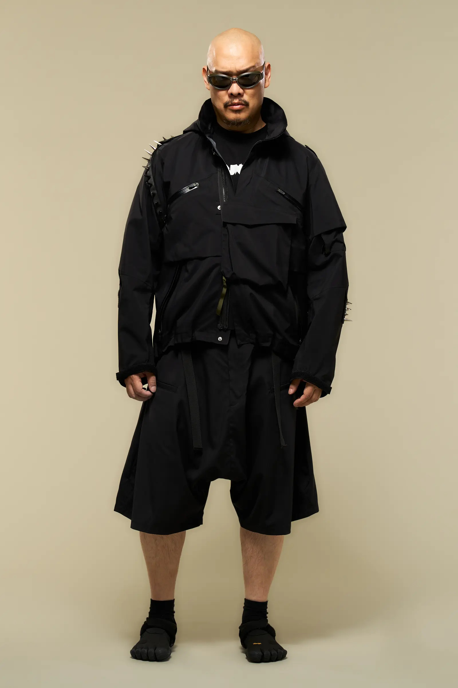 SP62-M Nylon Stretch Web Belt Short Pant Black - 23