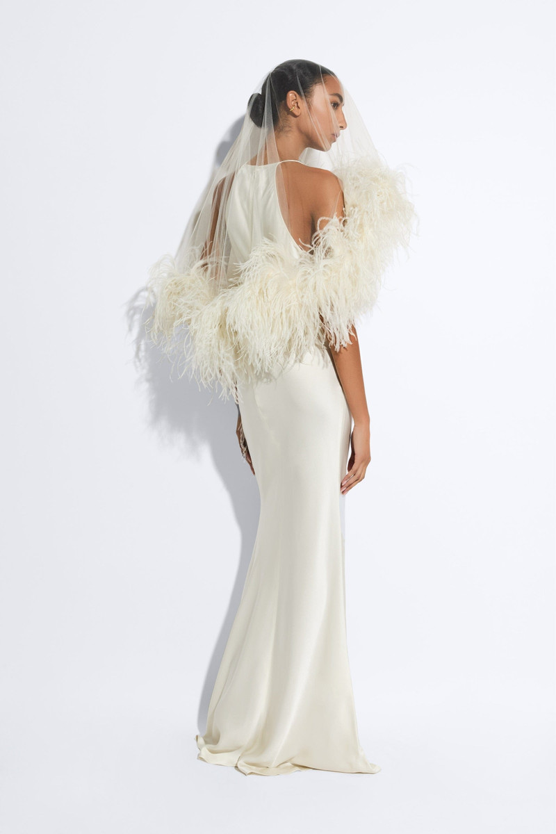 LAPOINTE Tulle Veil With Feathers outlook