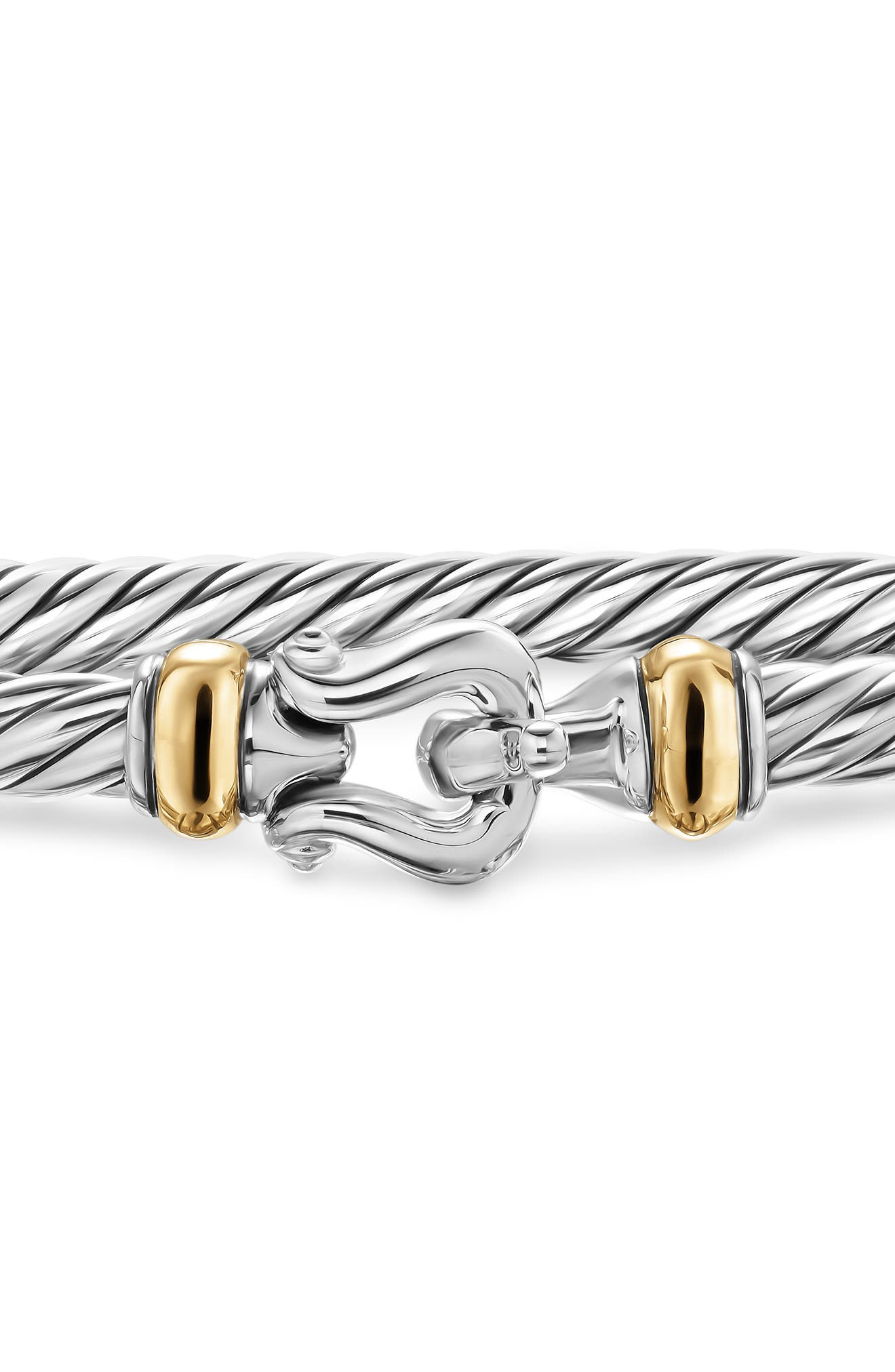 David Yurman Cable Flex Buckle Bracelet in Sterling Silver with 14K Yellow Gold at Nordstrom - 3