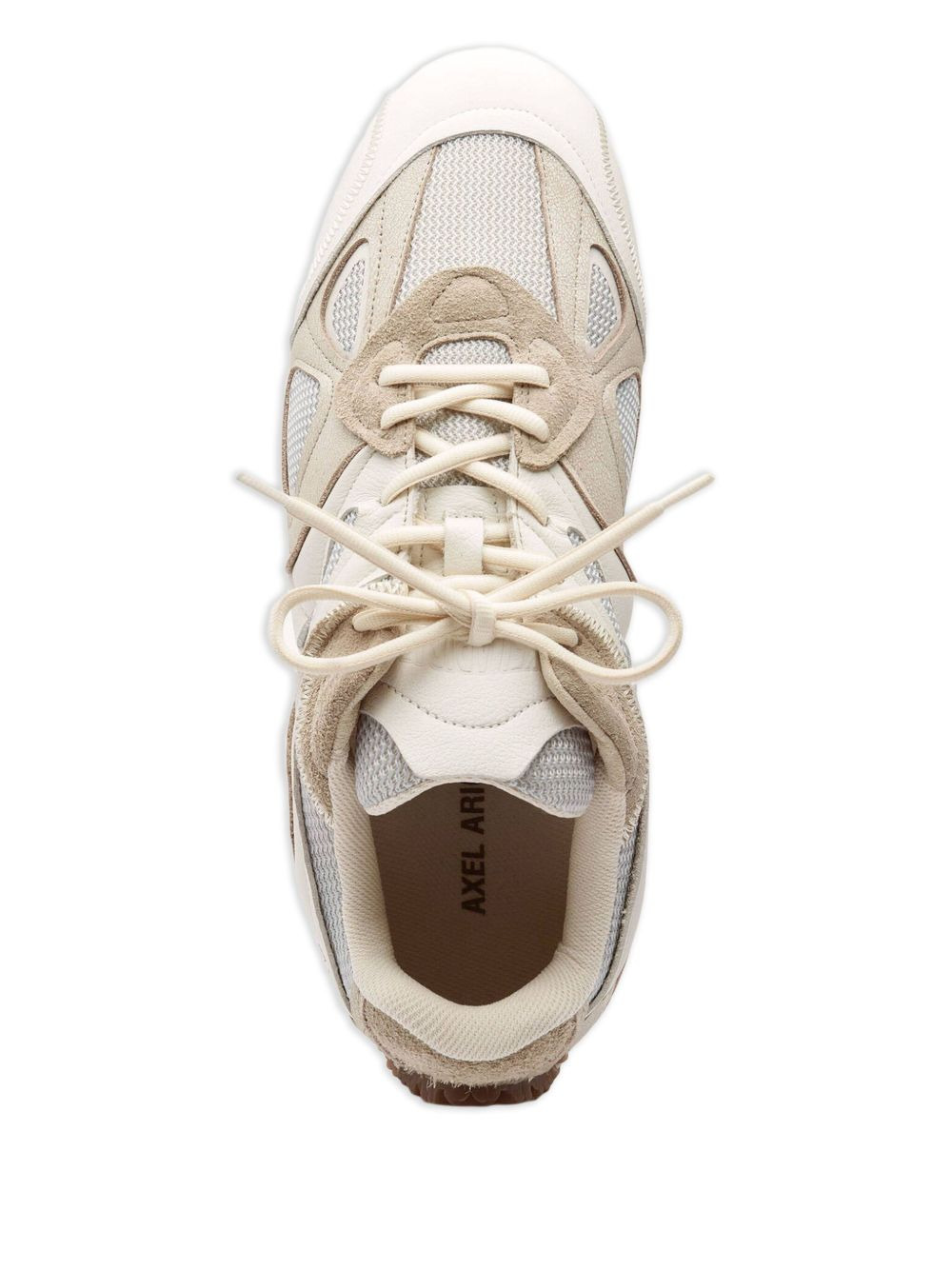 mesh-panel leather sneakers - 4