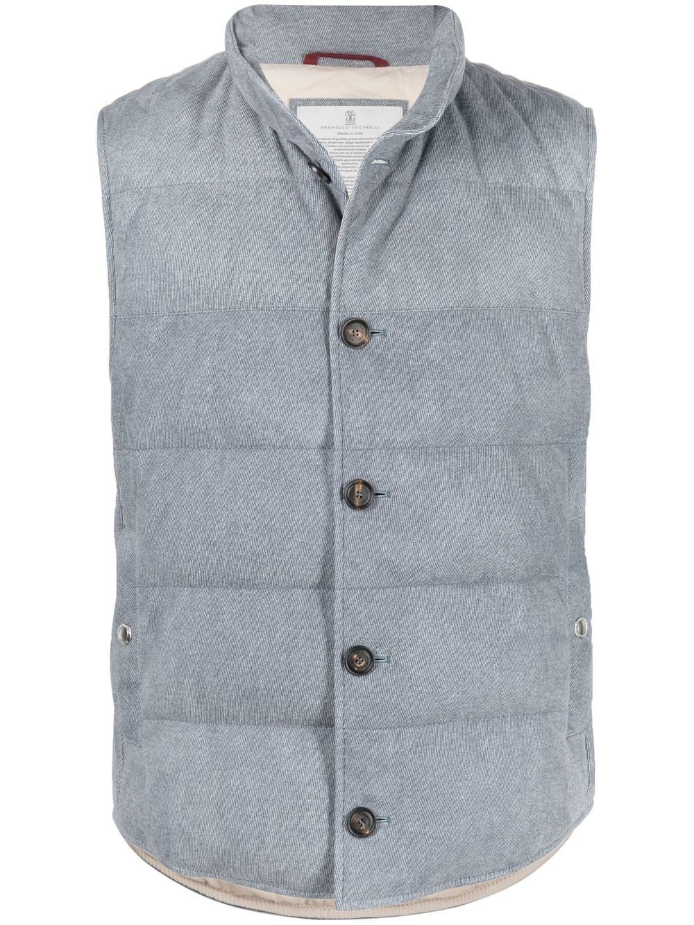 padded button-down gilet - 1