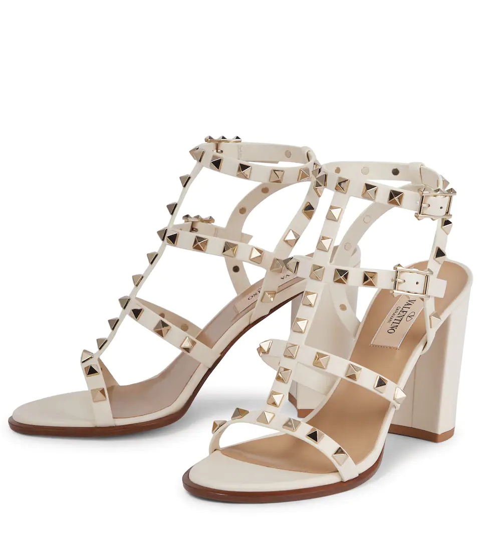 Rockstud leather sandals - 5