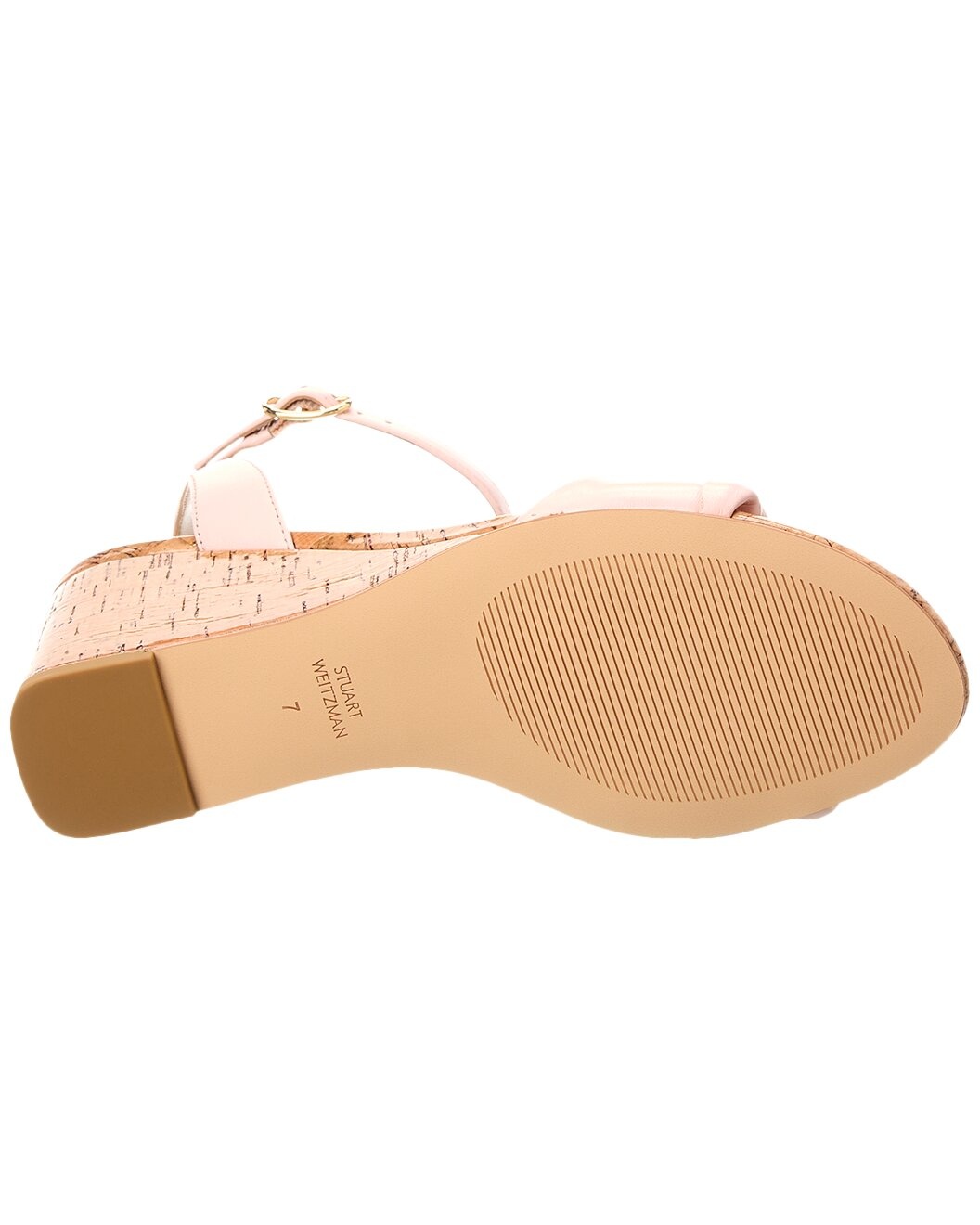 Stuart Weitzman Everly 75 Leather Wedge Sandal - 4
