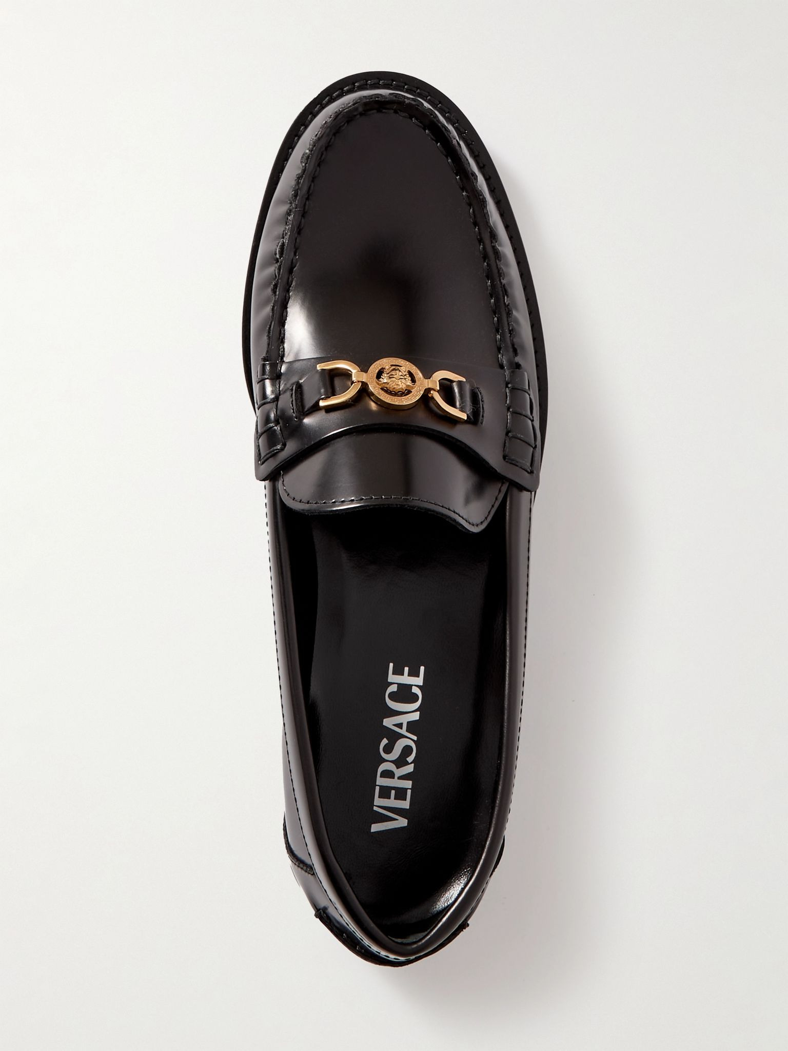 Embellished leather loafers Black - 5