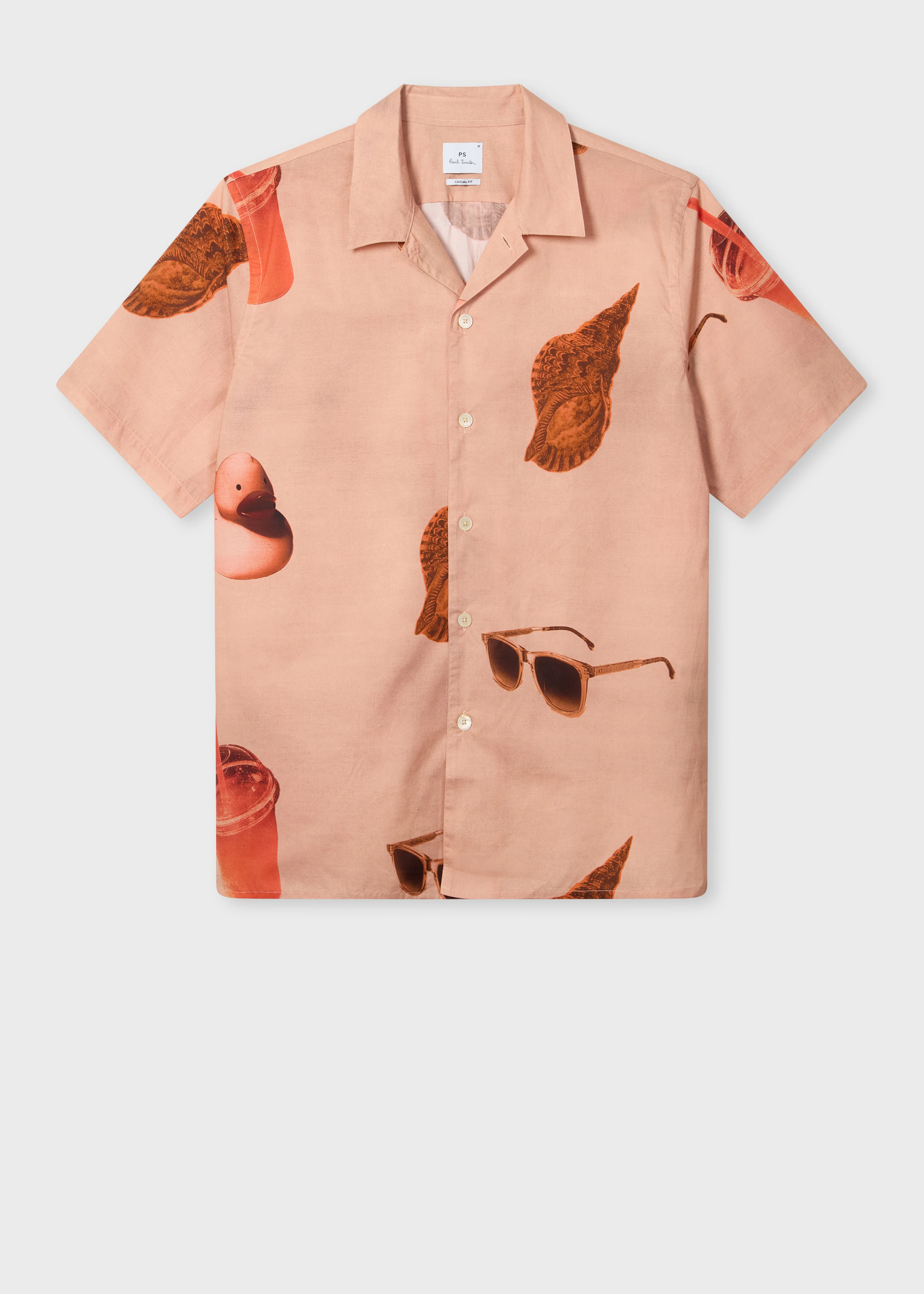 Orange 'Sunbleached Snaps' Poplin Shirt - 1
